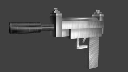 low-poly textured creative silencer pistol preview image